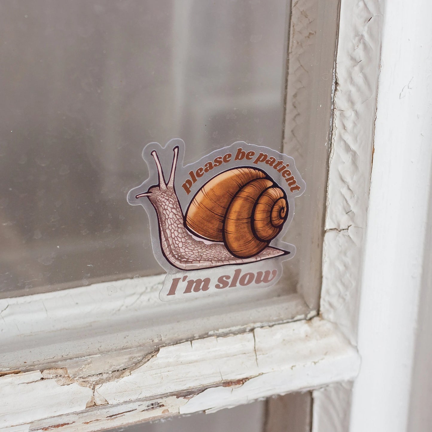 Snail (please be patient, I'm slow) transparent Sticker